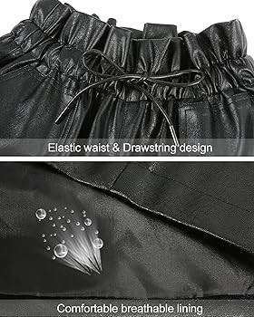 QIANXIZHAN Women's Leather Shorts, Faux High Waisted Wide Leg Sexy Shorts | Amazon (US)