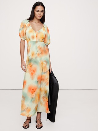 Crepe V-Neck Maxi Dress | Banana Republic (US)