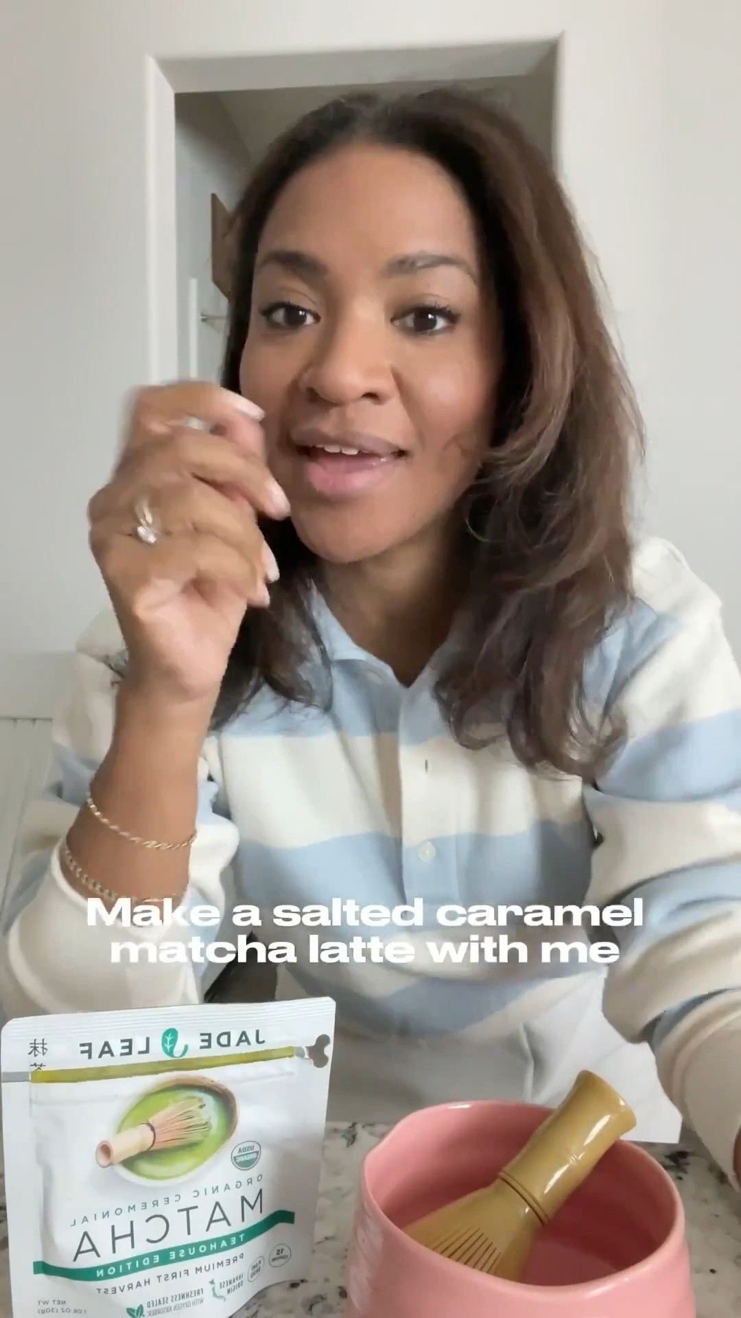 Make a salted caramel matcha latte with me! Linking my favorite matcha tools! 

 #ltkhome #ltkwatchnow #ltkfamily

