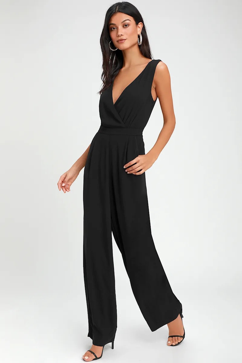 Kiska Black Lace Wide-Leg Jumpsuit | Lulus (US)