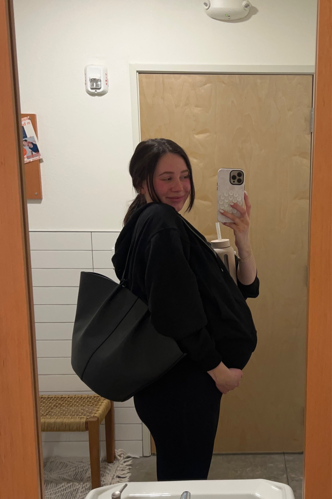 Barre class ootd :) living in this onesie / jumpsuit (wearing size medium, could have gone large with the bump and for more coverage on the top but feeling good in the medium) 

#LTKfitness #LTKbump