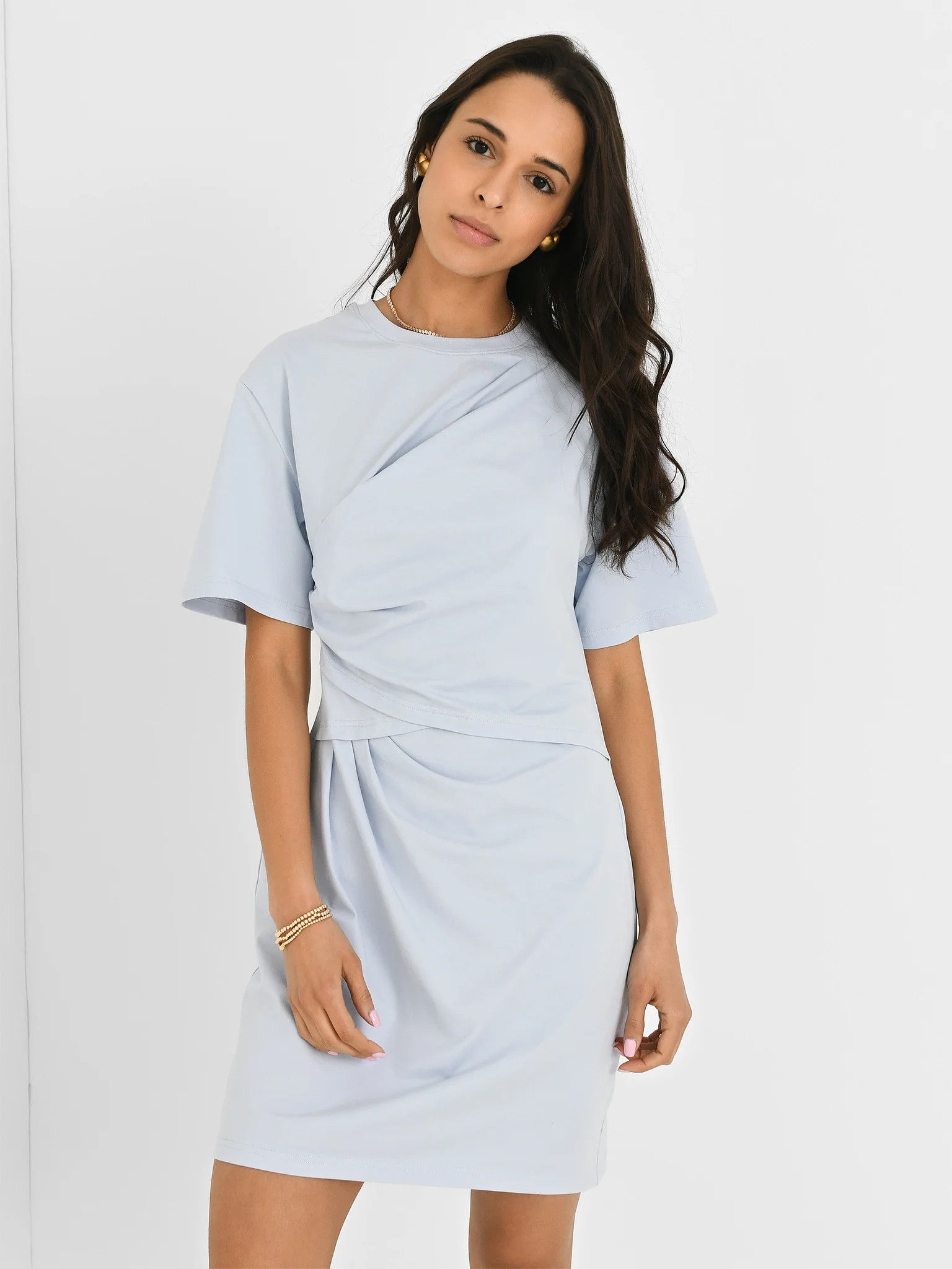 SIMKHAI
                      
                     Women's Zeus Draped T-Shirt Dress | Saint Bernard