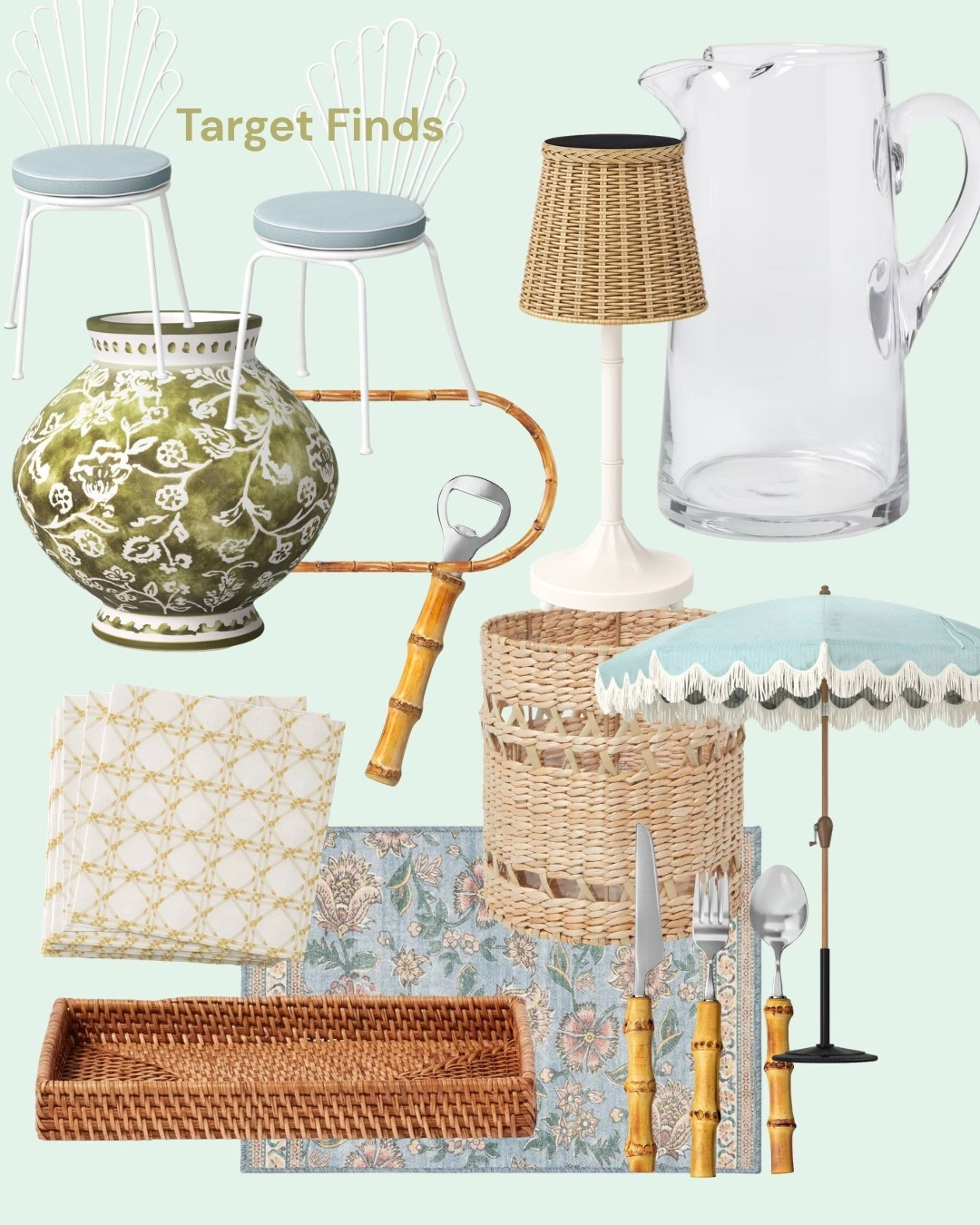 Target 🎯 finds 

Bamboo serving utensils 🥄 cocktail napkins raffia details 🤎

#LTKmomlife #LTKMothersDay #LTKHome