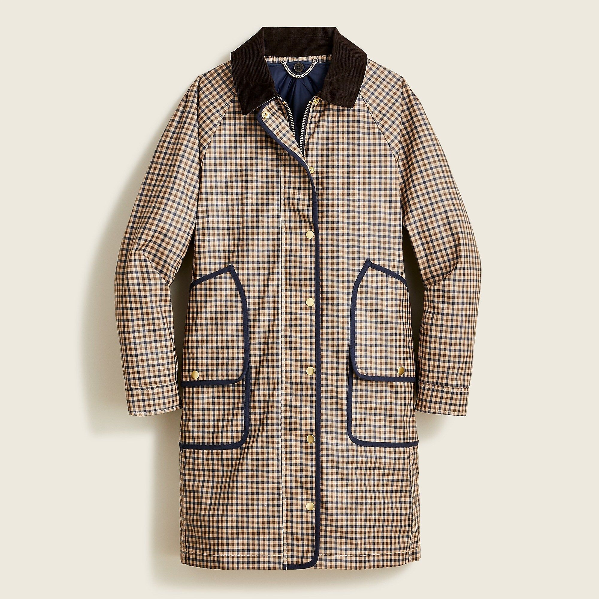 Long Barn Jacket™ with removable PrimaLoft® liner in honey plaid | J.Crew US