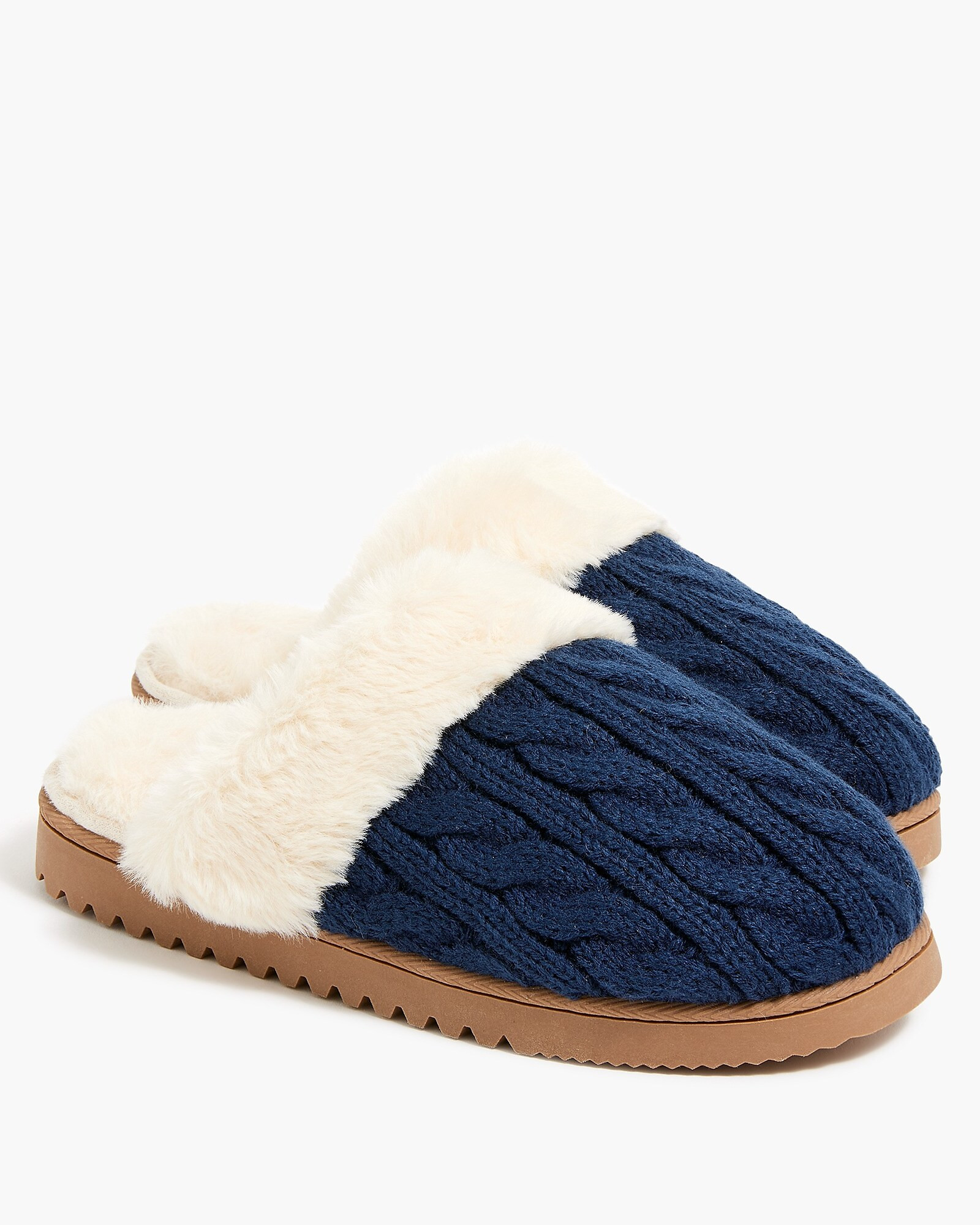 Cable-knit scuff slippers | J.Crew Factory