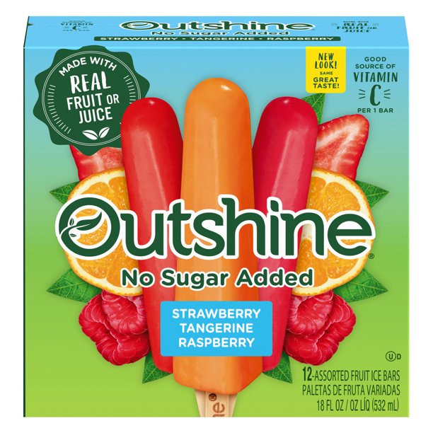Outshine Strawberry, Tangerine, and Raspberry Frozen Fruit Bars Variety Pack, No Sugar Added, 12 ... | Walmart (US)