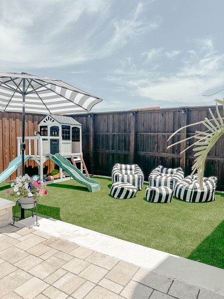Backyard patio. Outdoor furniture. Black and white patio. Outdoor indoor rug. Backyard vibes for summer! #outdoorfurniture #patio

#LTKhome #LTKfindsunder100 #LTKsalealert