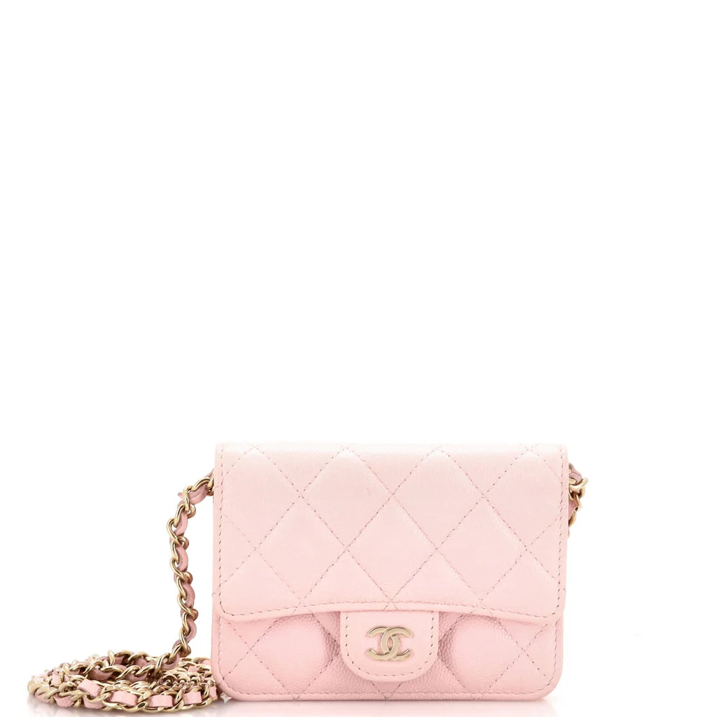 Classic Flap Clutch with Chain Quilted Caviar Small | Rebag