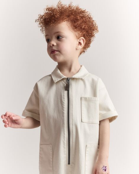 Toddler Day Out™ Cropped Jumpsuit - Cream | Carter's Inc