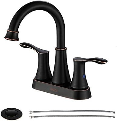 PARLOS 2-Handle Bathroom Sink Faucet High Arc Swivel Spout with Drain assembly and Faucet Supply ... | Amazon (US)