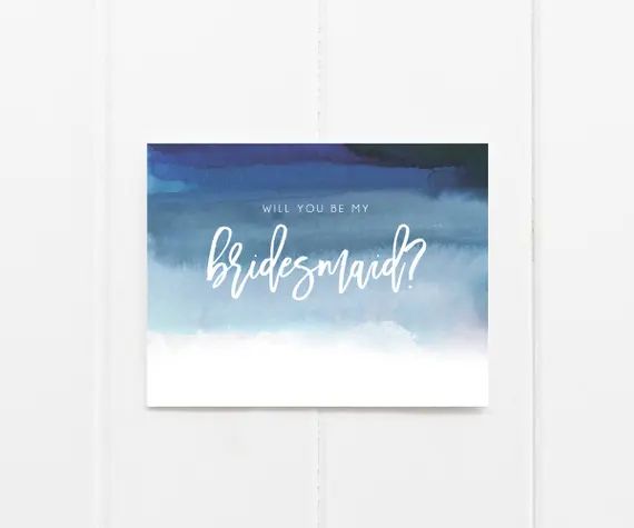 Bridesmaid Proposal Card Will You Be My Bridesmaid Card Blue - Etsy | Etsy (US)