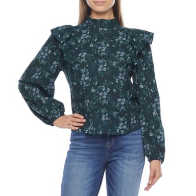 a.n.a Womens High Neck Long Sleeve Blouse | JCPenney