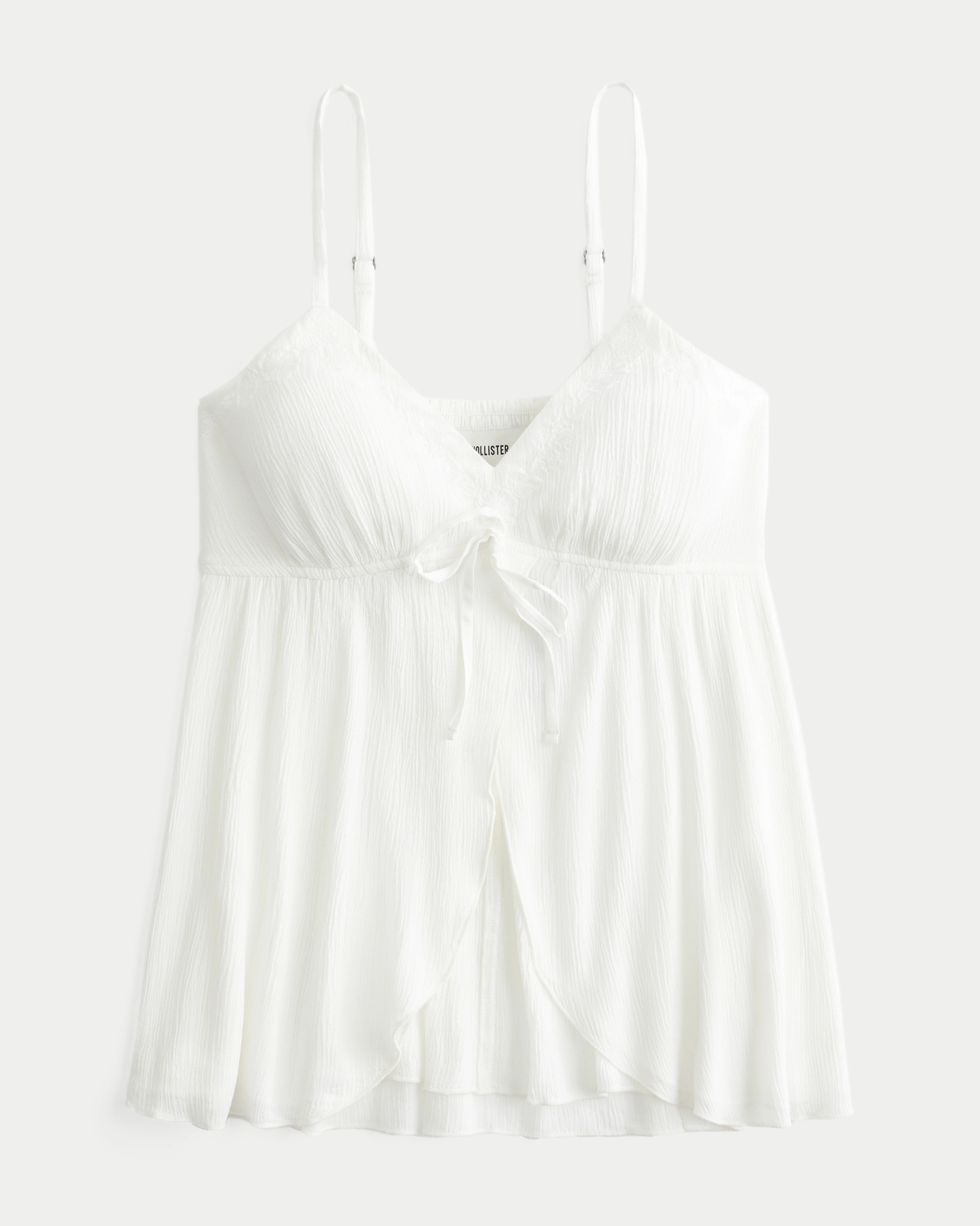 Crinkle Shine Flyaway Babydoll Top | Hollister (US)