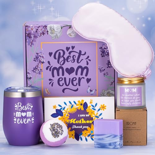 UTOBSOV Gift for Mom, Gifts Basket for Moms Who Have Everything Birthday Gifts Idea for Mother from Daughter Son Personalized Relaxation Gifts Box for Bonus Mom Mama Purple | Amazon (US)