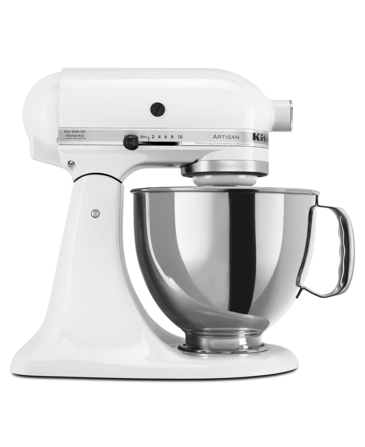 KitchenAid Artisan 5 Qt. Stand Mixer KSM150PS - White on Black | Macy's