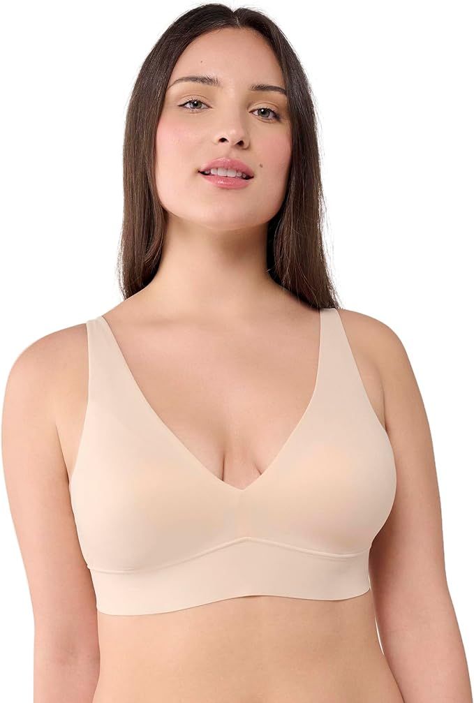 Floatley Cozy Wireless Plunge Bra for Women, Buttery Soft Comfort Seamless Everyday Bra with Embe... | Amazon (US)