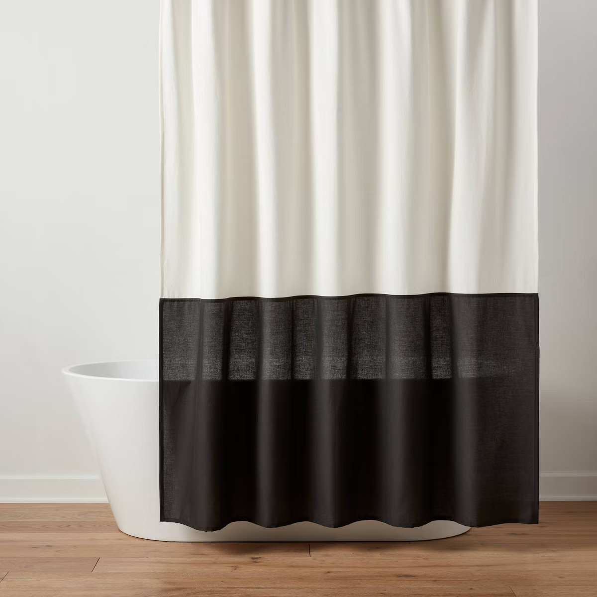 Modern Colorblock Shower Curtain Black/Cream - Threshold™ | Target