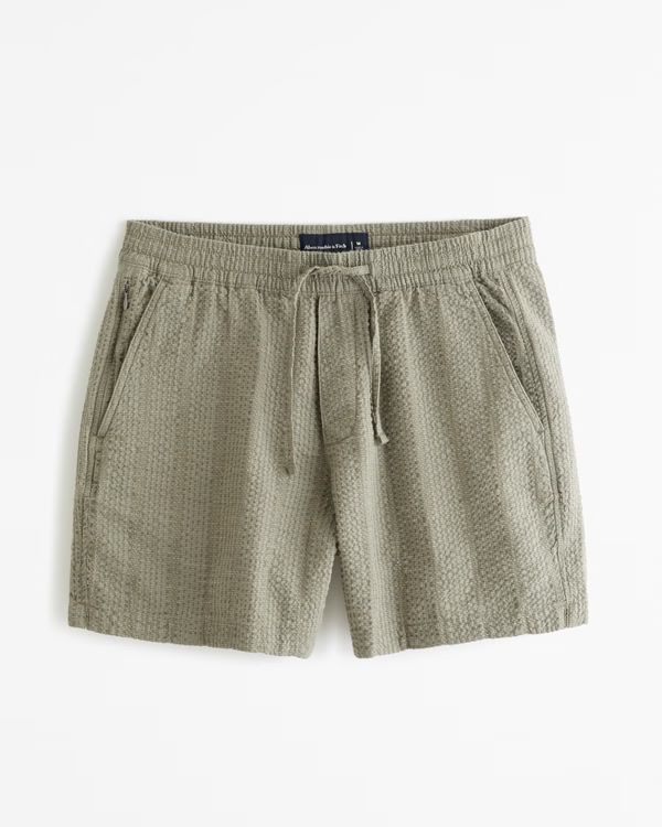 Men's Seersucker Pull-On Short | Men's Bottoms | Abercrombie.com | Abercrombie & Fitch (US)
