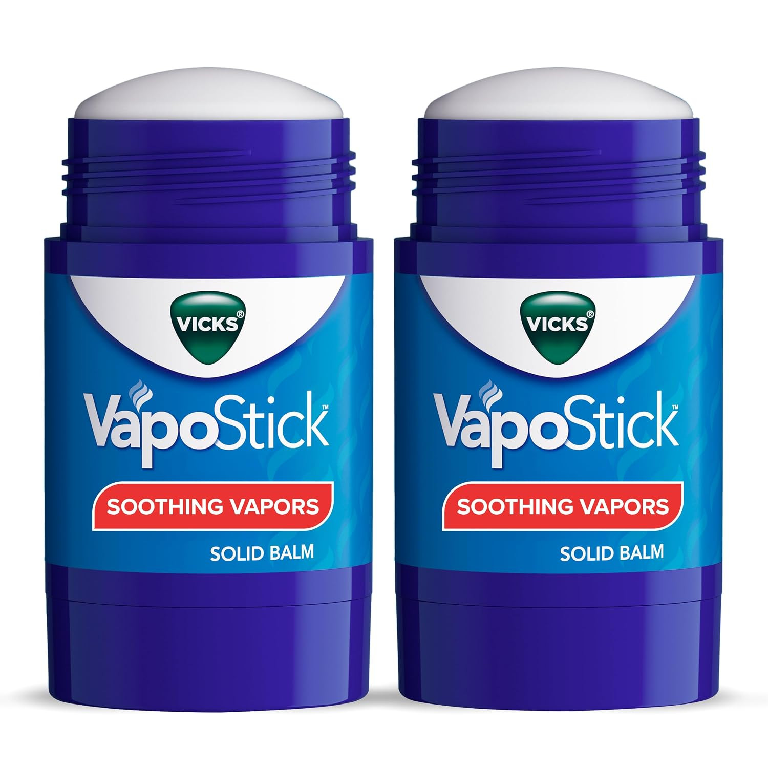 Vicks VapoStick, Solid Balm, No Mess, Soothing Non-Medicated Vicks Vapors, Easy-To-Use No-Touch Applicator, Quick Dry, Lightweight Skin Feel, 1.25oz x 2 | Amazon (US)