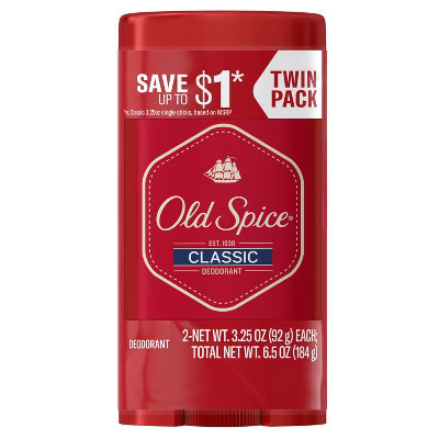 Old Spice Classic Solid Deodorant for Men Original Scent - 3.25oz/2pk | Target