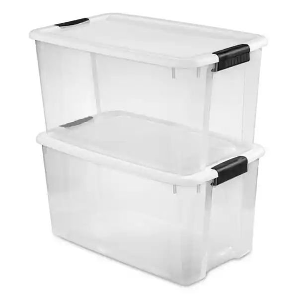 Sterilite 70 Qt Clear Plastic Stackable Storage Bin with Latching Lid, (4 Pack) - 4 Pack | Bed Bath & Beyond