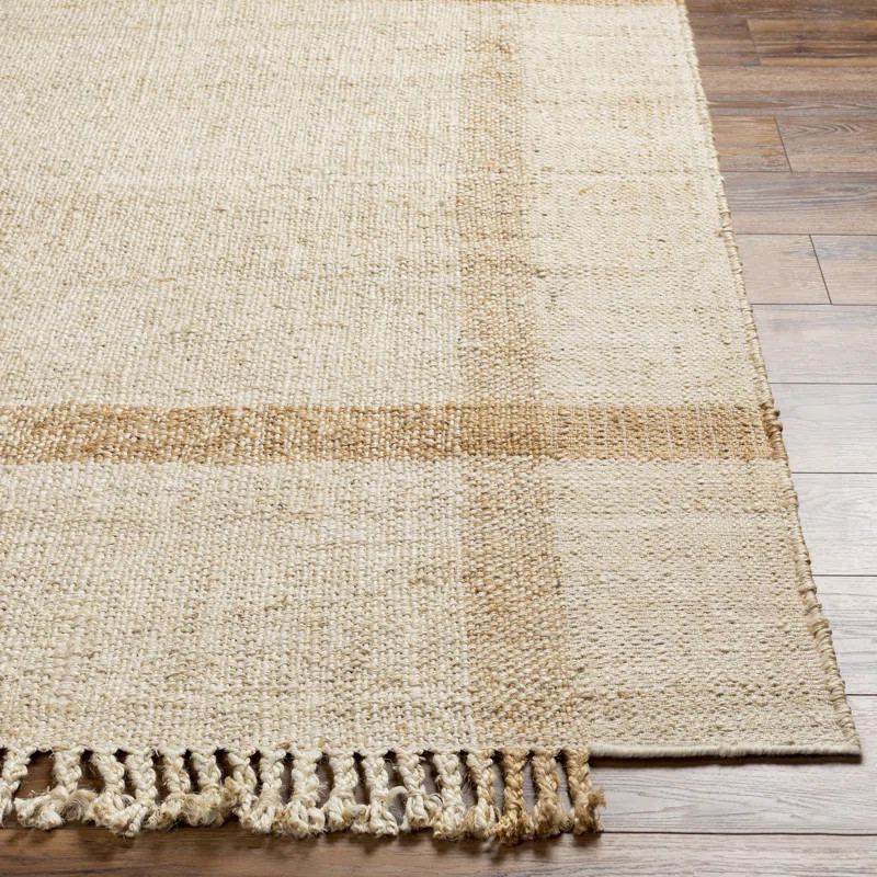 Birch Lane™ Hand Woven Jute Area Rug in Beige/Mustard | Wayfair | Wayfair North America