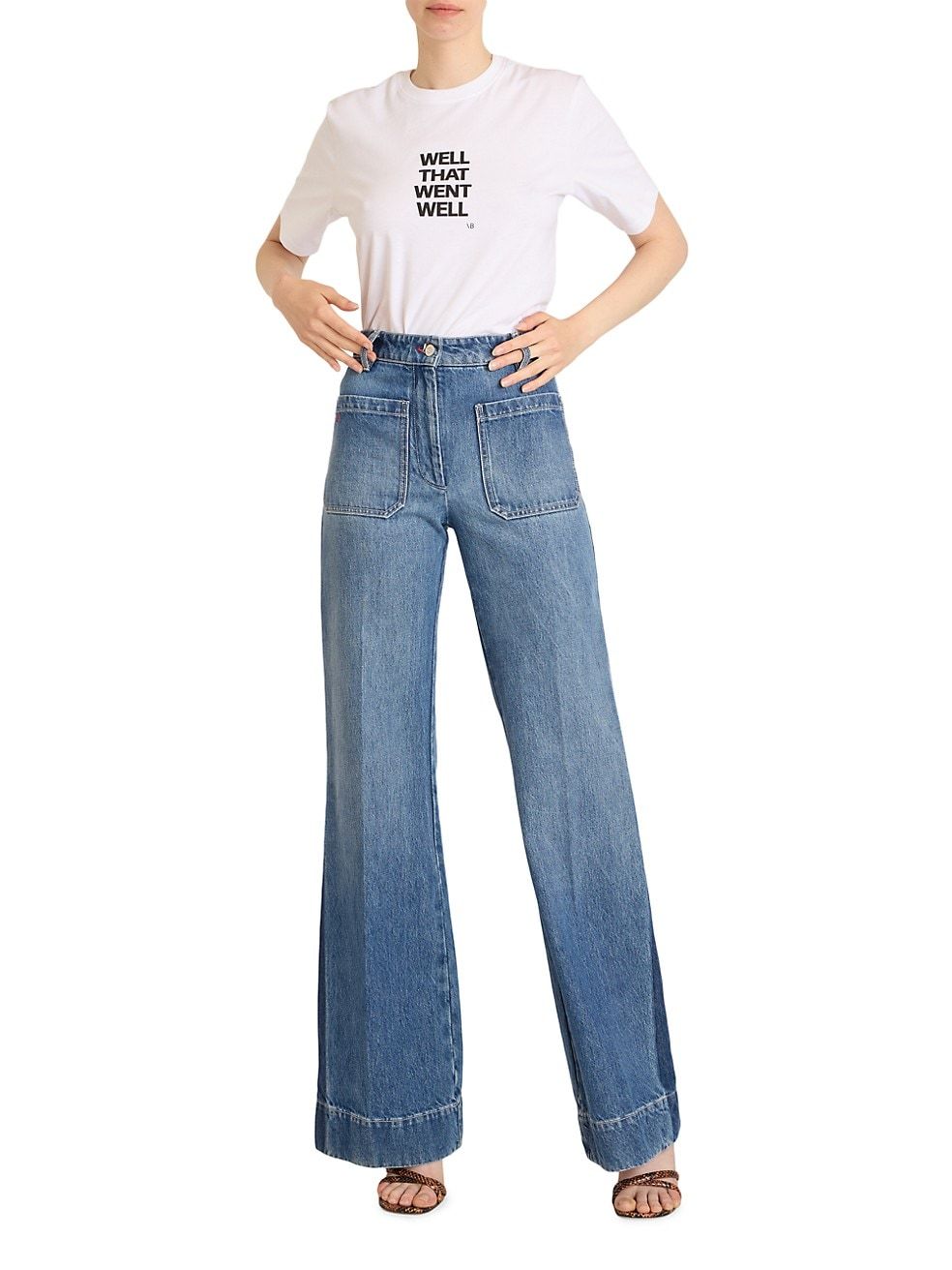 Alina High-Rise Wide-Leg Jeans | Saks Fifth Avenue