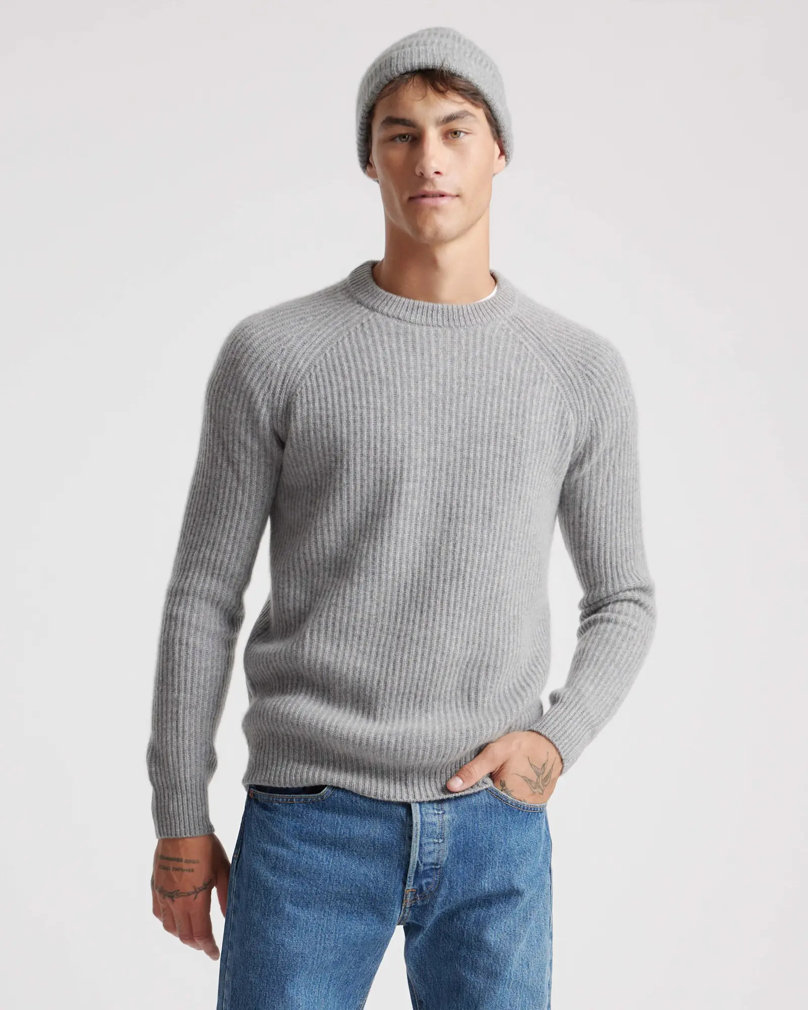 Mongolian Cashmere Ribbed Crewneck Sweater | Quince