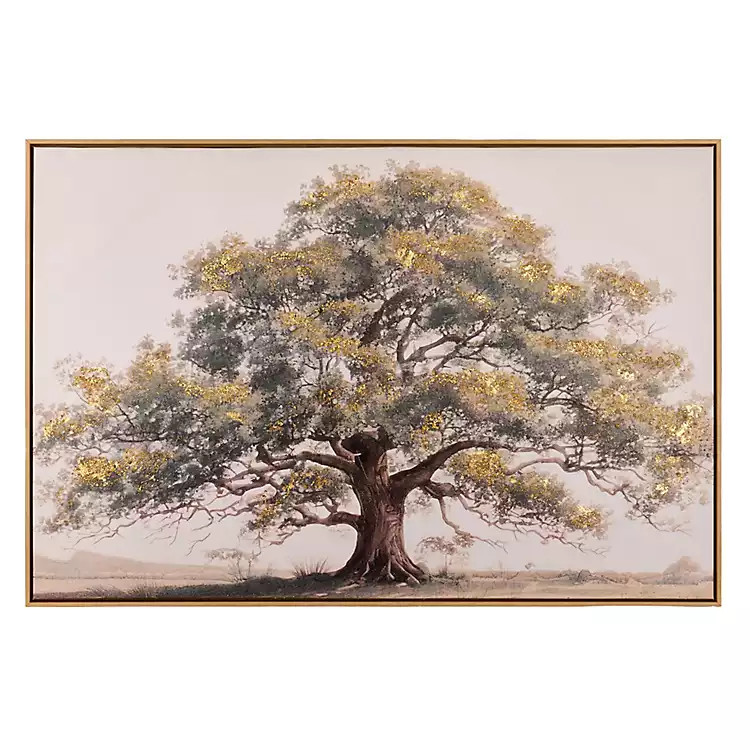 Golden Oak Tree Framed Canvas Art Print | Kirklands Home | Kirklands