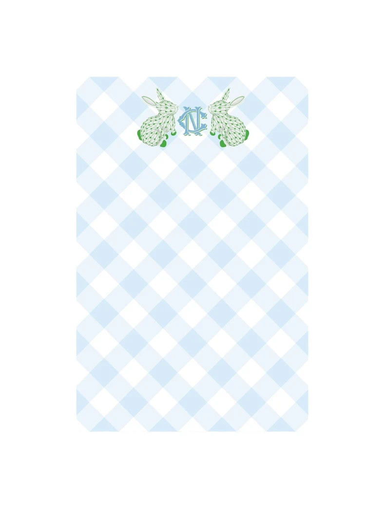 Personalized Notepads - GINGHAM BUNNY - Set of 2 - Monogrammed Notepads - Etsy | Etsy (US)
