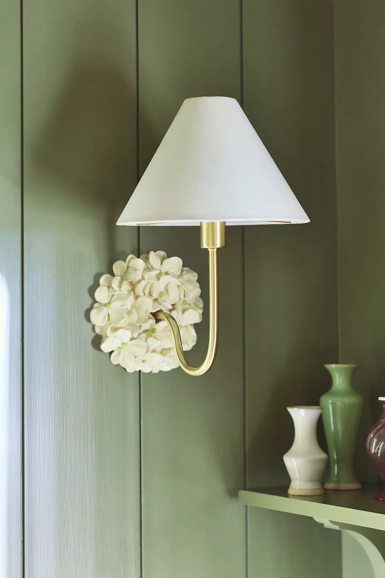 Aster Hydrangea Shaded Wall Sconce | Anthropologie (US)