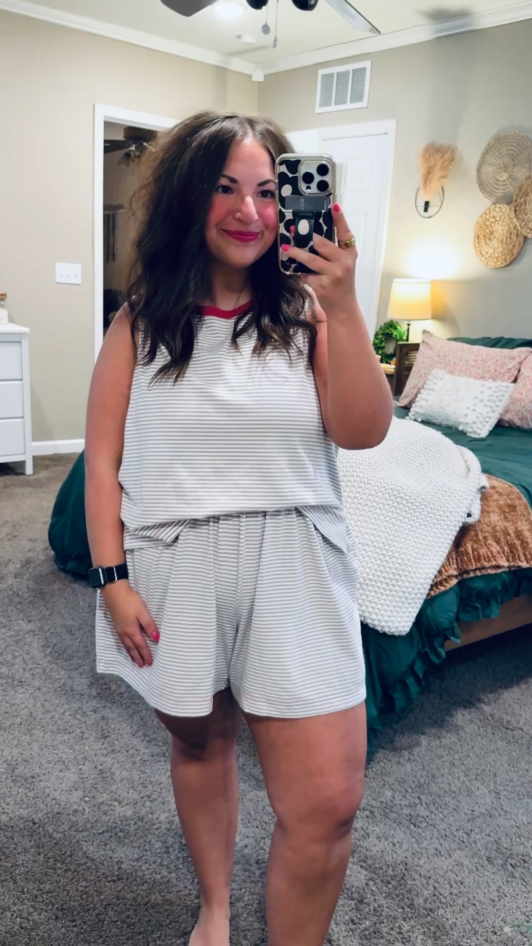 The comfiest pajamas from Aerie!

shorts: fit true to size // wearing an XL
tank: fits a tad small // wearing an XL 

 