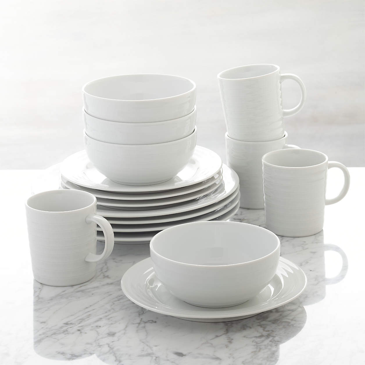 Roulette 16-Piece Dinnerware Set + Reviews | Crate & Barrel | Crate & Barrel