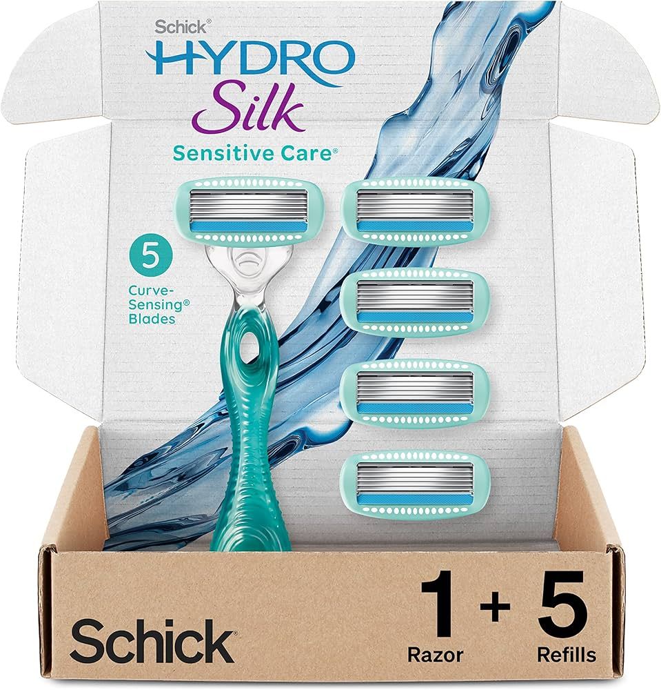 Schick Hydro Silk Sensitive Skin Razor for Women With 5 Moisturizing Razor Blade Refills | Amazon (US)