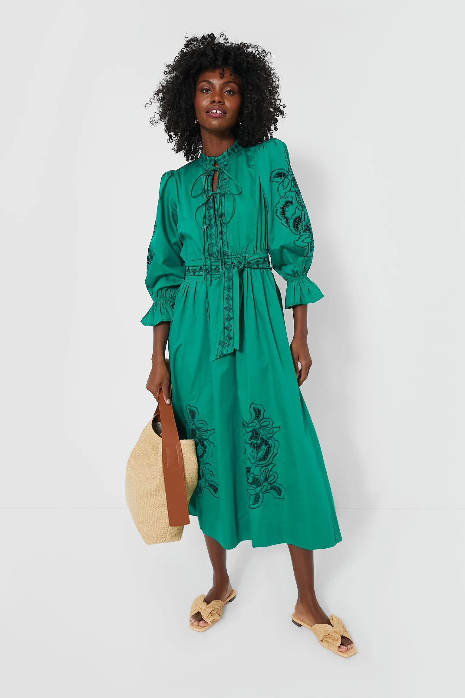 Natural Pleated Straw Daphne Flats | Tuckernuck (US)