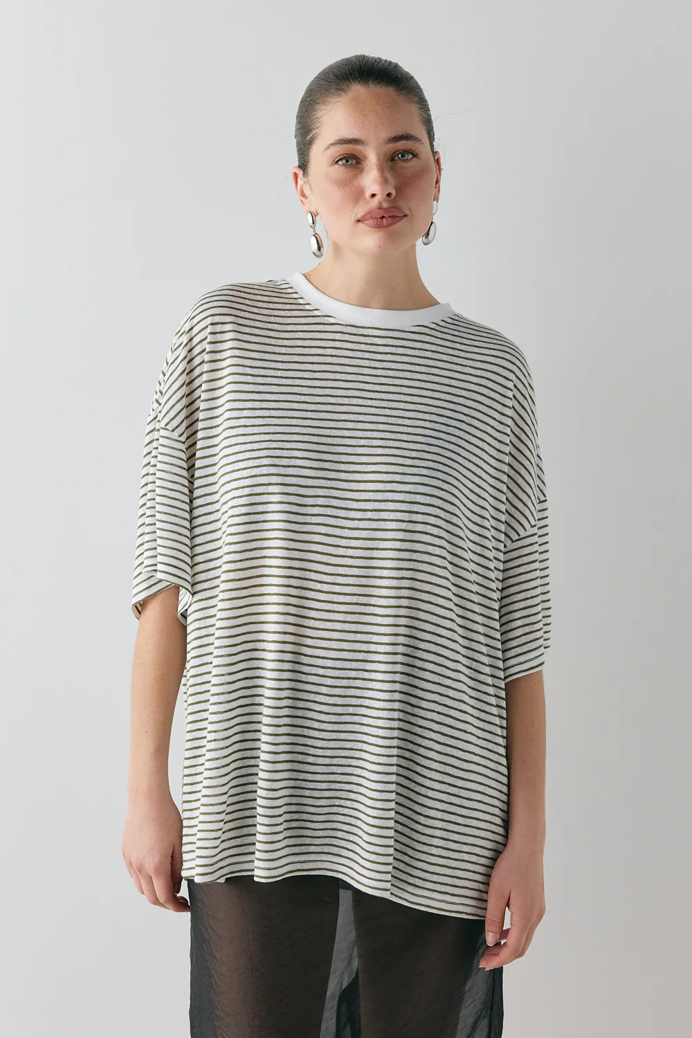 Willow Tee Khaki Stripe | VRG Grl