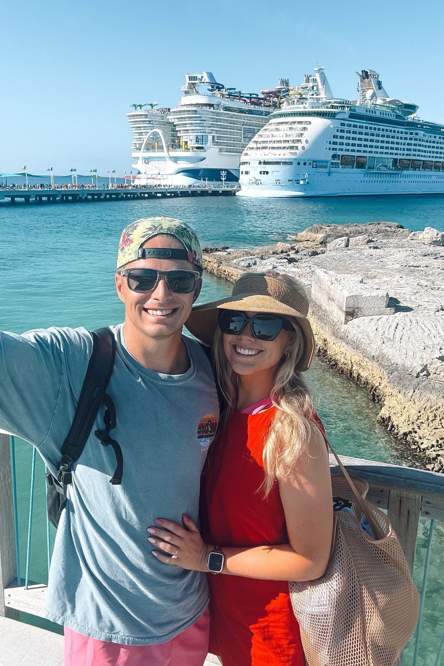 Beach outfits while cruising! 
Dress: Wearing M 
Swimsuits true to size 

| beach | swimwear | swim coverup | sun hat | beach bag 