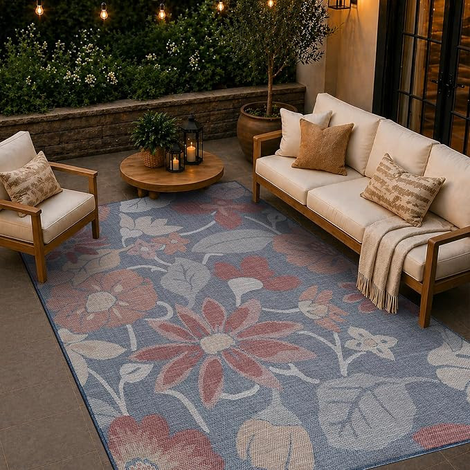 Loom&Crate 5x8 Outdoor Rug - Pet & Kid Friendly, Versatile for Patio, Deck, Backyard, Indoor & Ou... | Amazon (US)