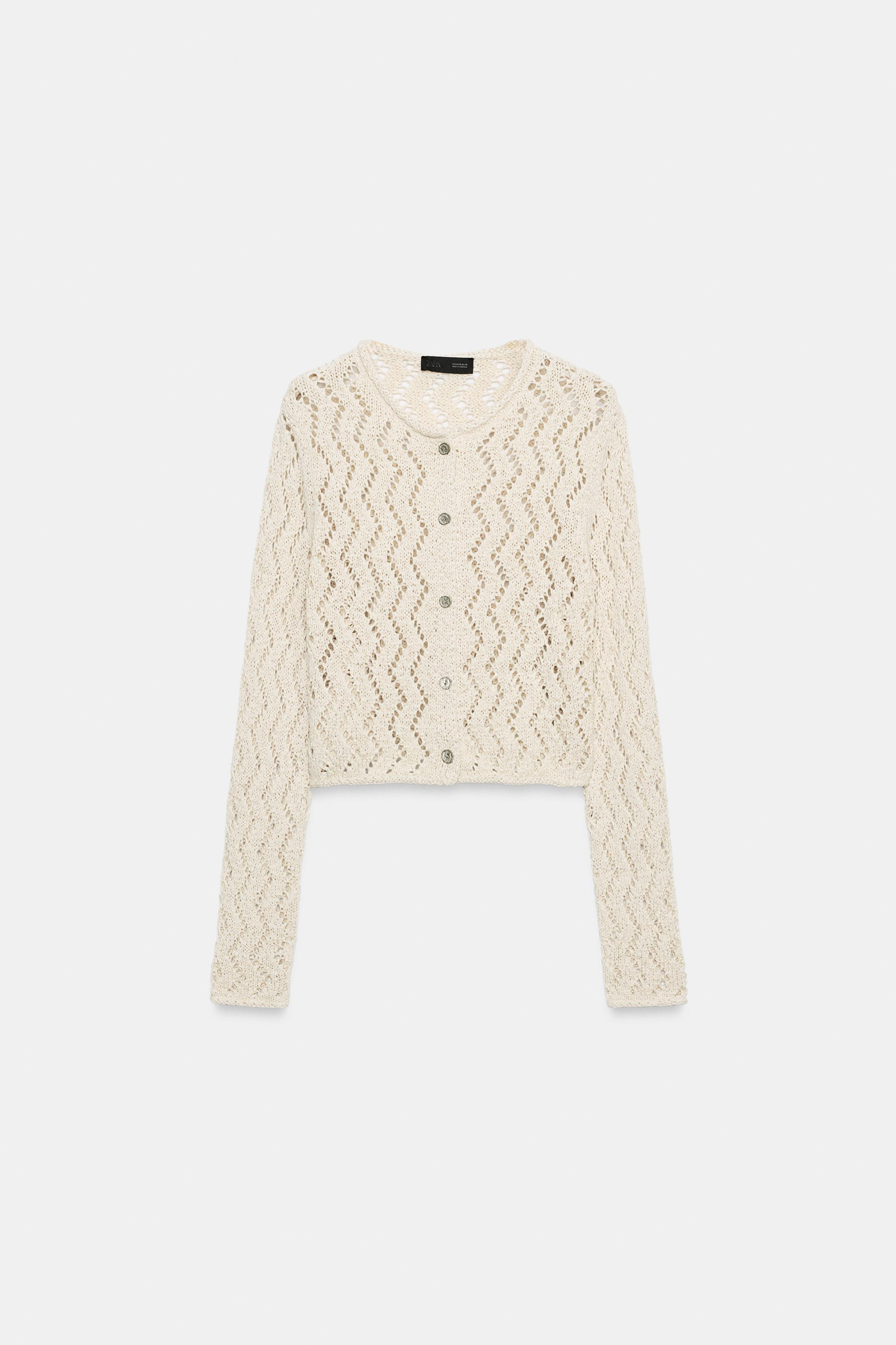 ZIGZAG OPEN-KNIT CARDIGAN | Zara US
