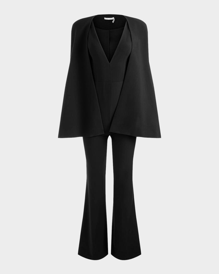 Alice + Olivia Nova Cape Jumpsuit | Neiman Marcus