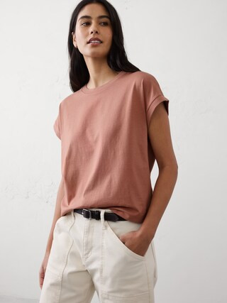 Premium Cotton Boxy T-Shirt | Banana Republic Factory