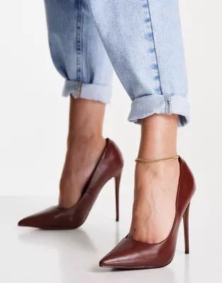 ASOS DESIGN Passion stiletto court shoes in chocolate | ASOS (Global)