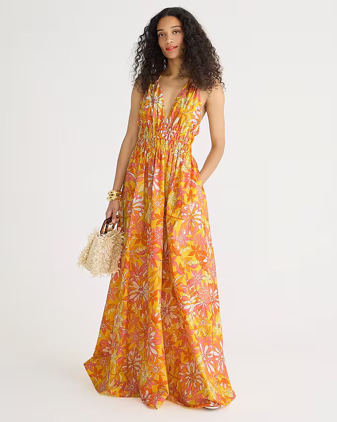 Collection V-neck double-strap maxi dress in sunset floral | J.Crew US