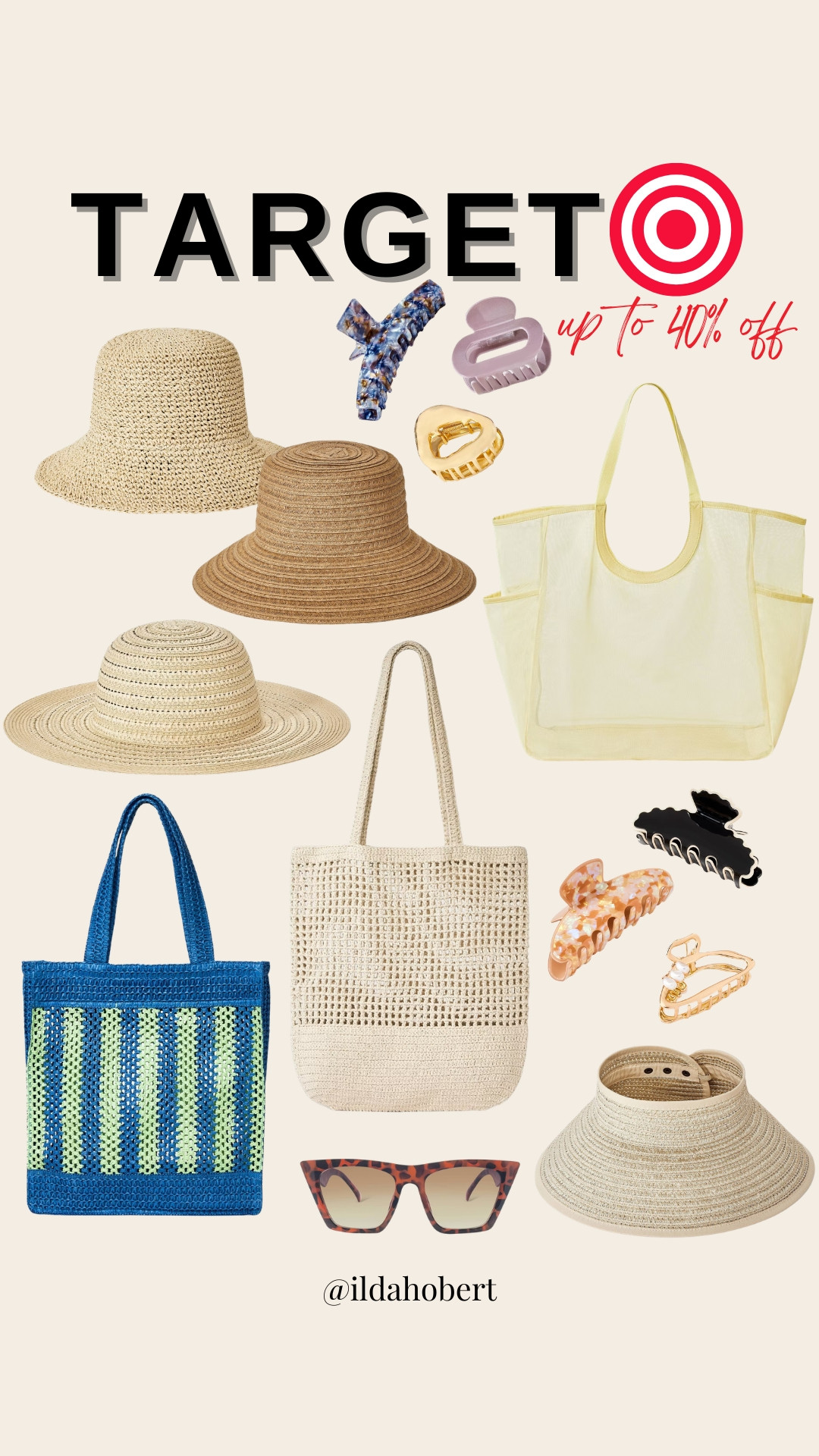 Beach day accessories on SALE ☀️🏖️

Straw hats, beach totes, claw clips, and sunnies—everything you need for beach day/pool day!

vacation, travel, beach day, beach hats, beach bags, pool bag, sunglasses, @target 

 

#LTKSeasonal #LTKSaleAlert #LTKSwim
