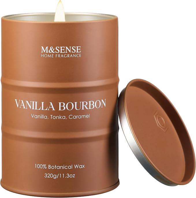 M&SENSE Vanilla Bourbon Scented Soy Fall Candles, 11.3 oz | Amazon (US)