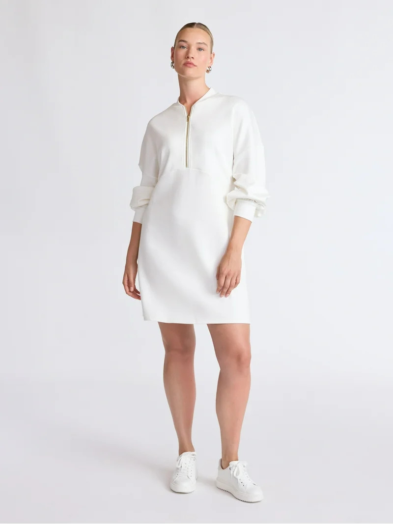 Scoop Women's and Women's Plus New Scubaknit Zip Front Mini Dress, Sizes XS-4X | Walmart (US)