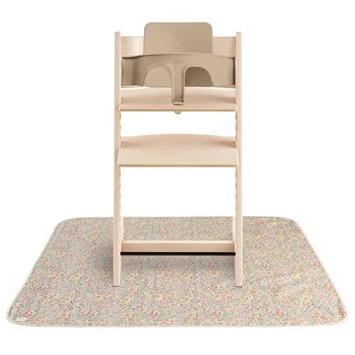 mushie Baby Splat Mat 42.5x42.5 Inch (Pastel Blooms) | Water Resistant for Under High Chair and Infant Play | Amazon (US)