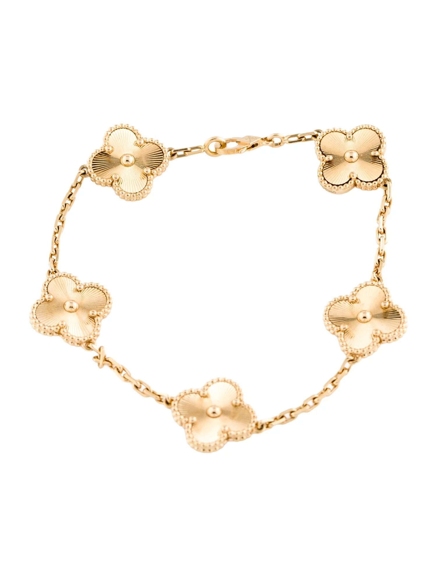 Vintage Alhambra Guilloché Bracelet, 5 Motif | The RealReal