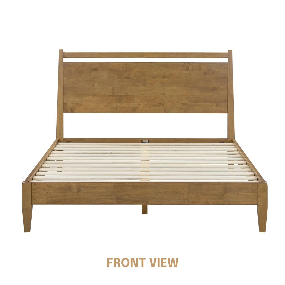 Adept Wooden Bed Frame with Headboard, Solid Wood Foundation with Silent Slats and Wood Central S... | Wayfair North America
