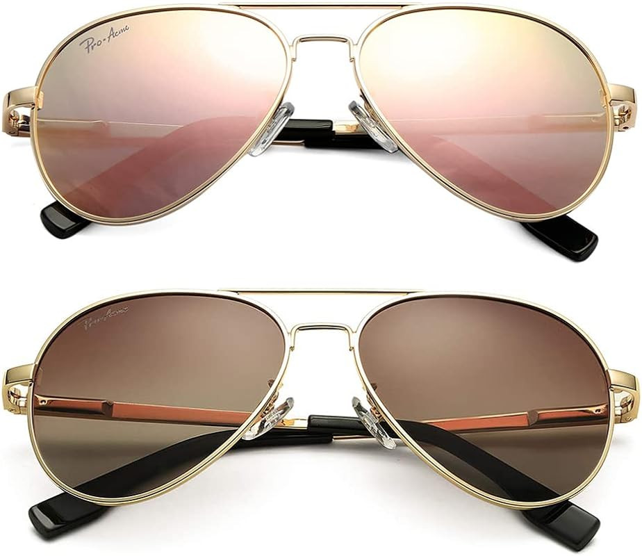 Z-pink+brown Gradient Lens/Gold Frame 2pcs | Amazon (US)